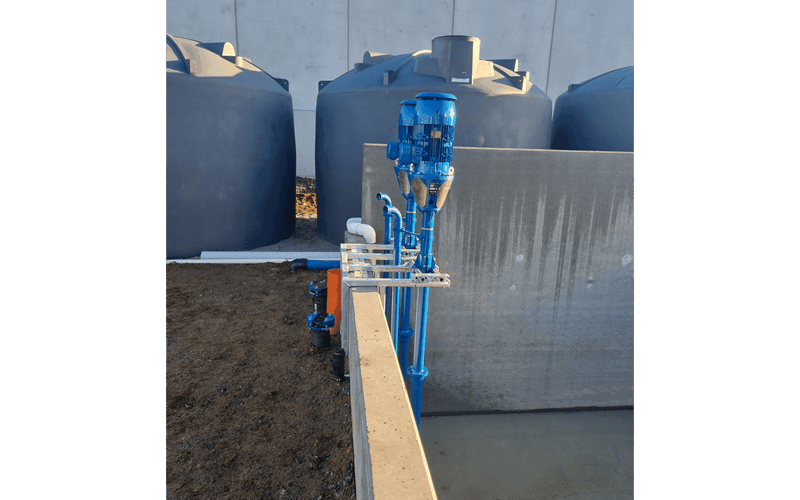 One pump is being used for dirty water through the plant.