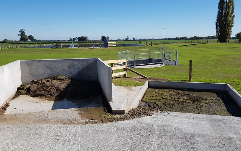 Sand Trap with Solid Bunker. Gravity Fed from Cow Shed